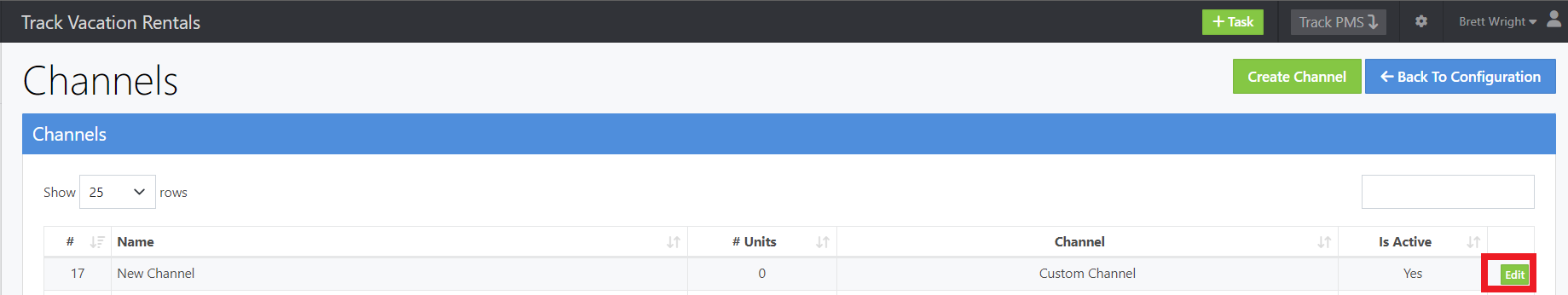 Track Channels List – Edit Button
