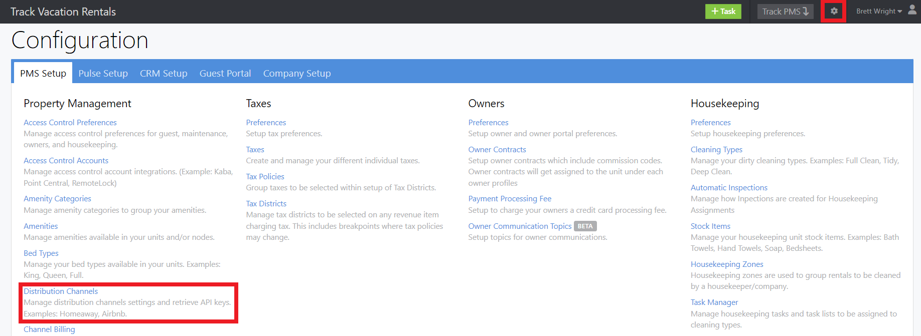 Track Configuration – Distribution Channels